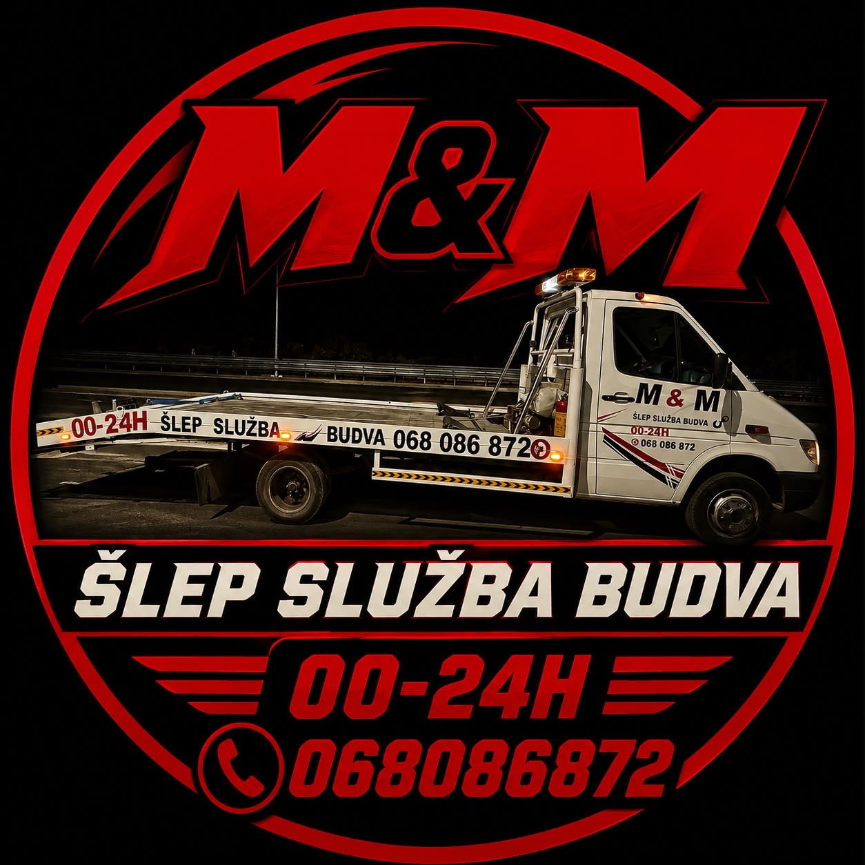 Logo Auto šlep služba M&M Budva